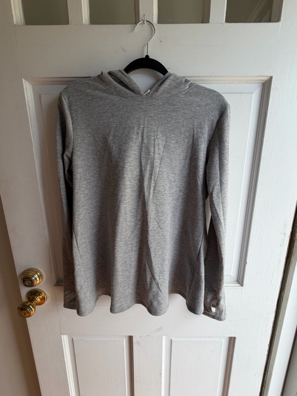 Light Gray Hooded Long Sleeve Pullover